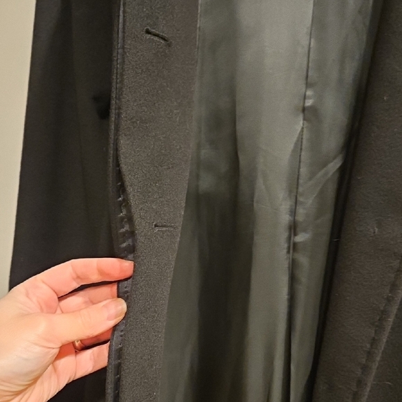 CINZIA ROCCA Icons Black Single Breasted Wrap Coat 100% Cashmere US 4 - Picture 8 of 9